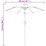 Voir la diapositive 6 : VIDAXL Parasol Terre cuite 200x224 cm Aluminium