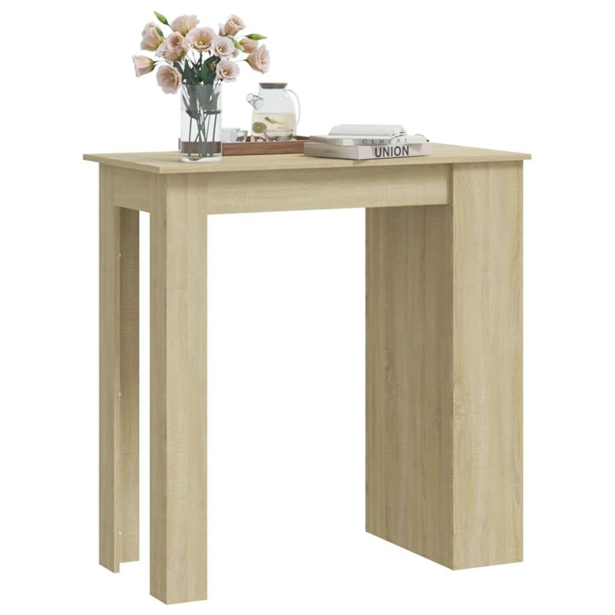 VIDAXL Table de bar avec rangement Chene sonoma 102x50x103,5 cm