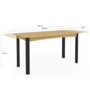 Voir la diapositive 5 : ID MARKET Table à manger extensible rectangle JUNE 6-10 personnes bois et noir 160-200 cm