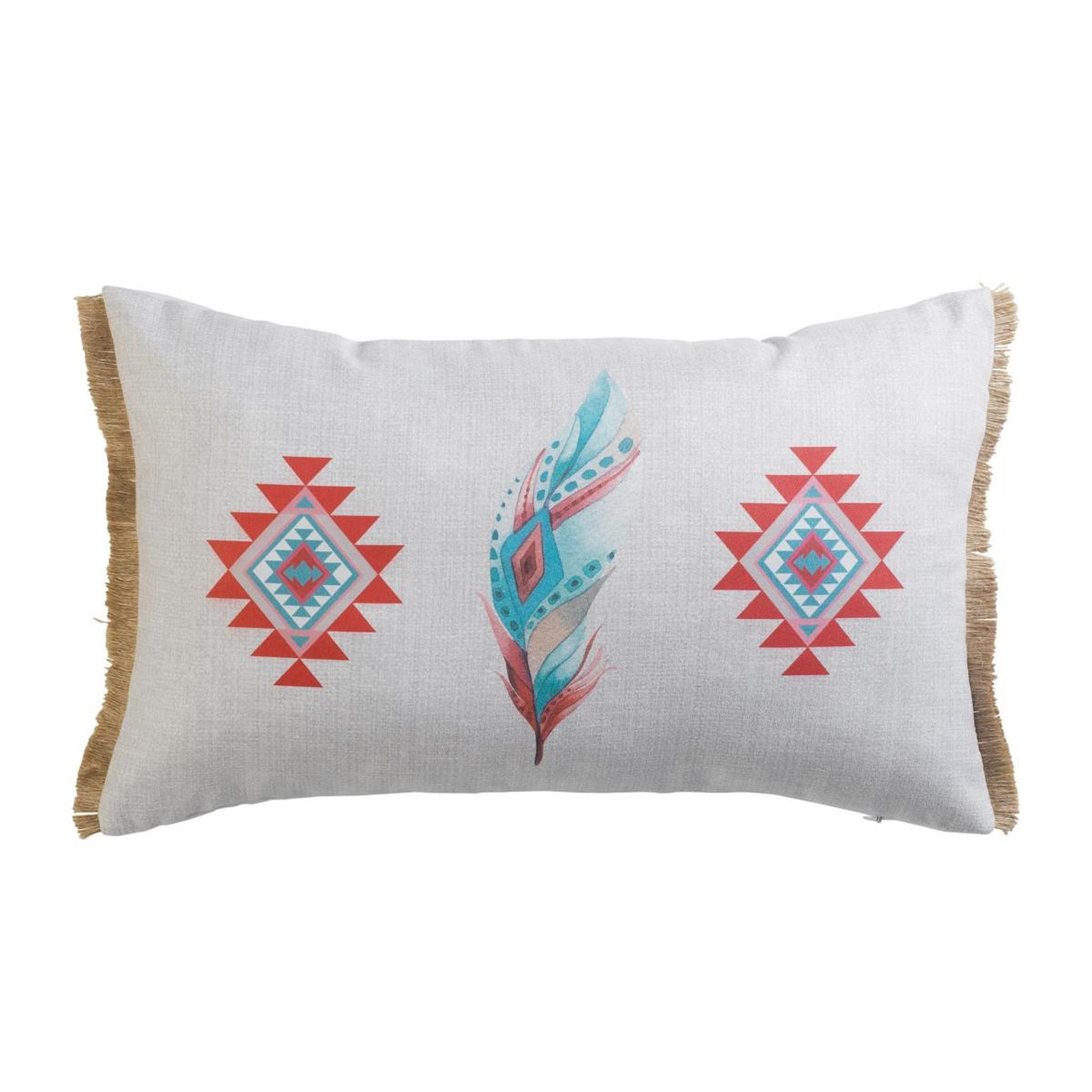Douceur d'Intérieur Coussin à franges  ayanna  30x50cm gris clair