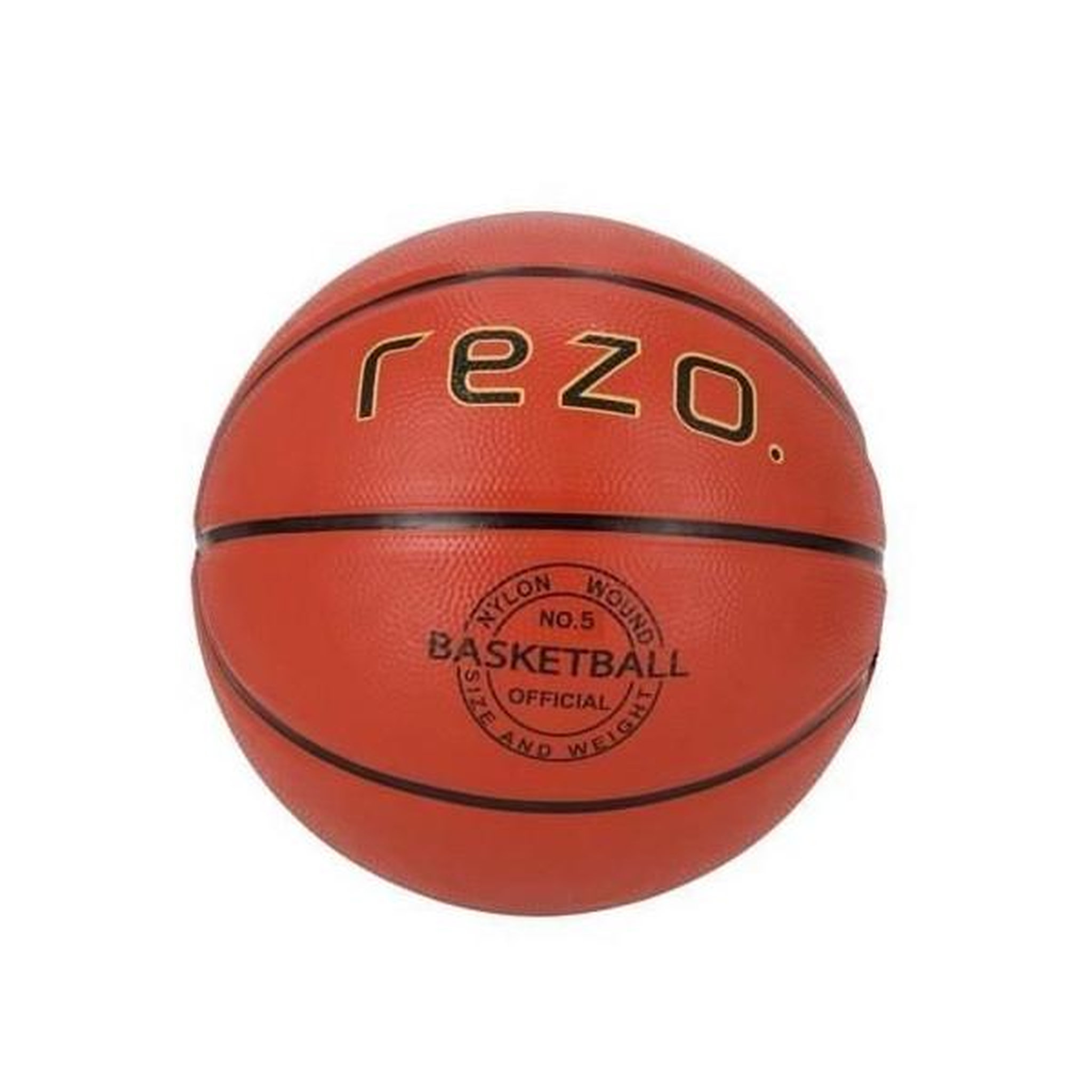MARKET24 Ballon de basket - REZO - Caoutchouc - Taille 5 - Marron - Polyvalent