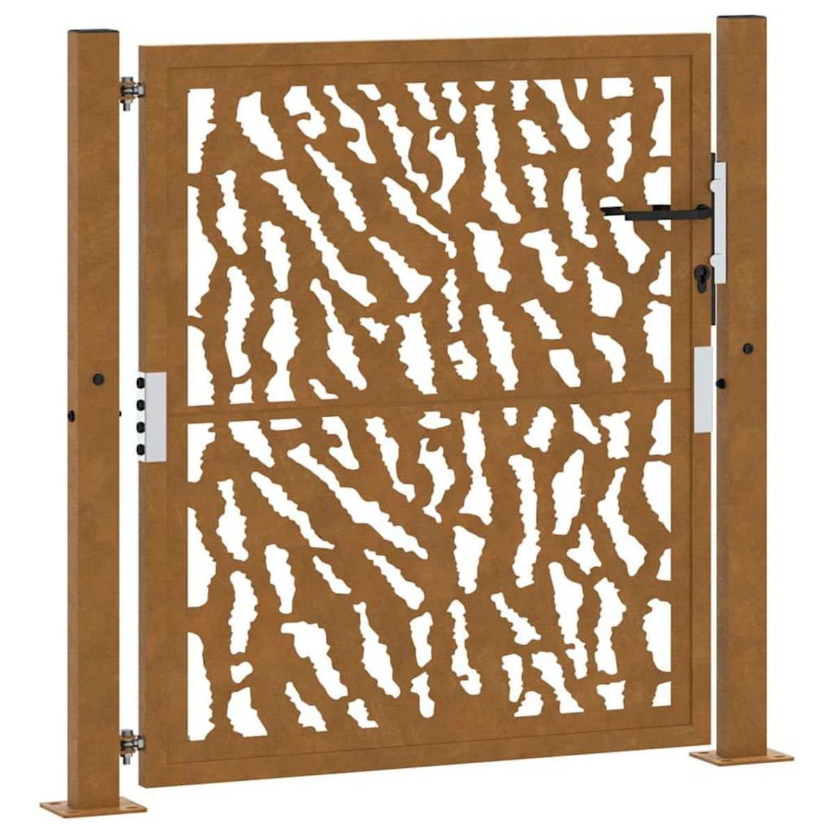 VIDAXL Porte jardin acier resistant aux intemperies conception traces