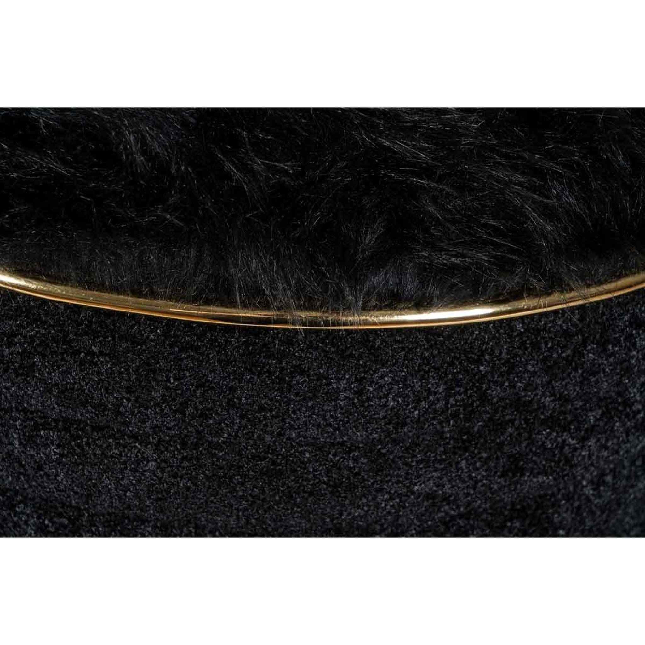 Voir la diapositive 4 : Paris Prix Tabouret déco en tissu  doric  50cm noir & or