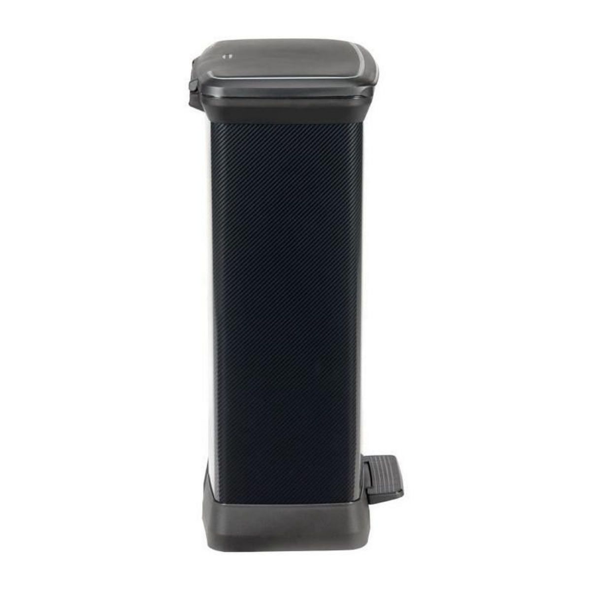 CURVER CURVER Decobin Poubelle a pédale rectangulaire - 50 L - Noir carbone