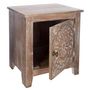 Voir la diapositive 3 : ATMOSPHERA Table de Chevet 1 Porte en Bois  Shirel  45cm Marron