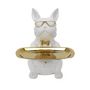 Voir la diapositive 2 : Paris Prix Statuette & Vide-Poche  Bulldog  21cm Blanc
