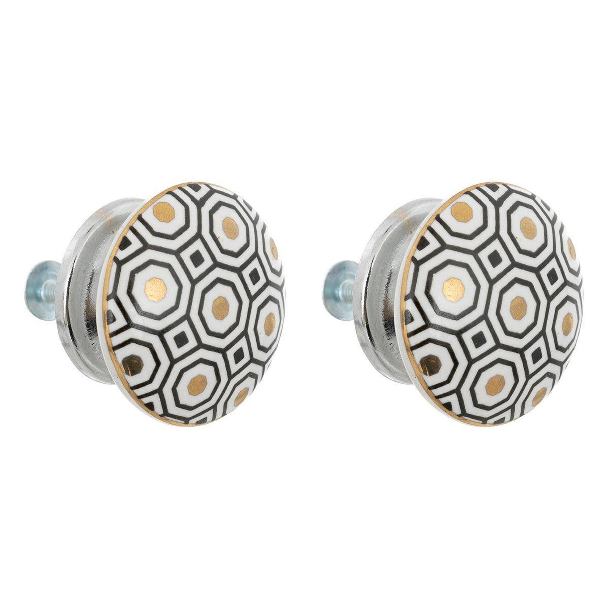 ATMOSPHERA Lot de 2 boutons de meuble  arianna  4cm blanc