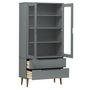 Voir la diapositive 5 : VIDAXL Armoire a vitrine MOLDE Gris 90x35x175 cm Bois de pin massif