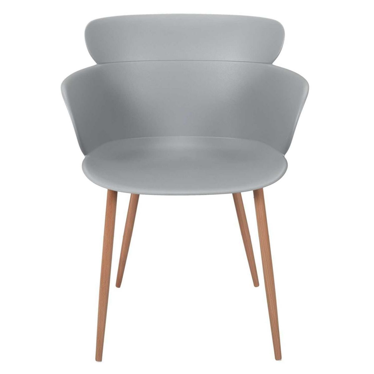 TOILINUX Lot de 2 fauteuils coque en polypropylène et métal