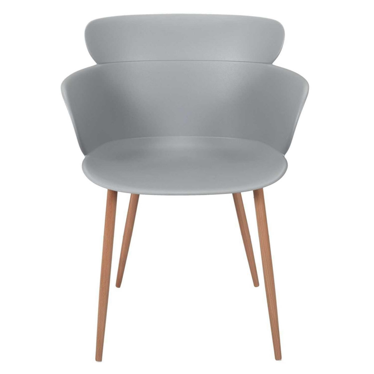 TOILINUX Lot de 2 fauteuils coque en polypropylène et métal