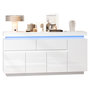 Voir la diapositive 1 : MERAX Buffet 4 porte(s) 2 tiroir(s) - 140 cm blanc led panneau de particules