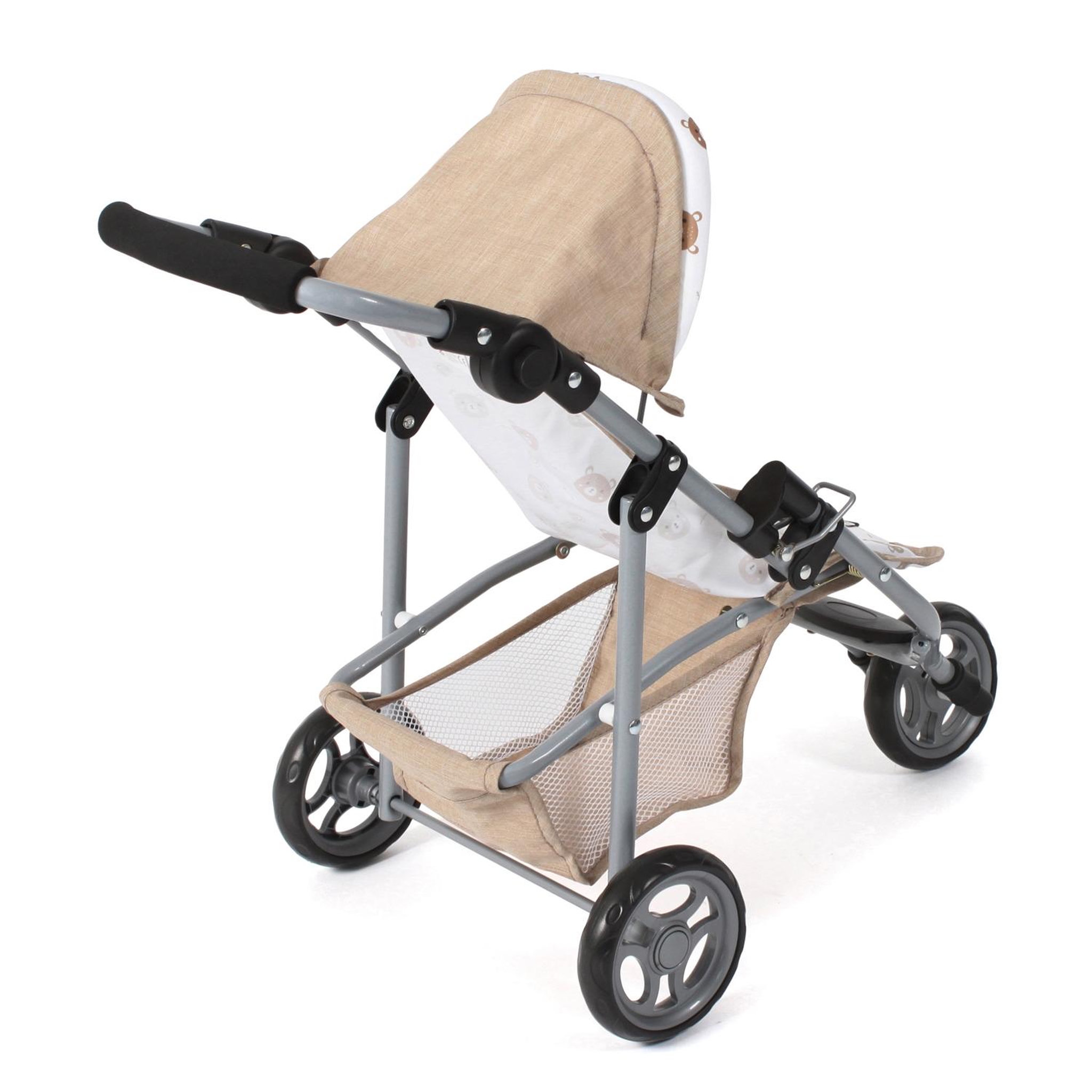 Voir la diapositive 3 : BAYER CHIC 2000 Petite poussette de jogging LOLA pour poupées Beige avec oursons