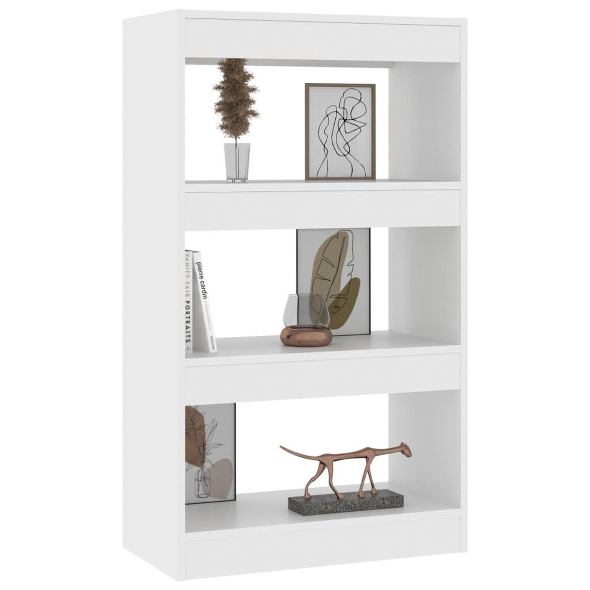 Voir la diapositive 4 : VIDAXL Bibliotheque/separateur de piece blanc bois d'ingenierie