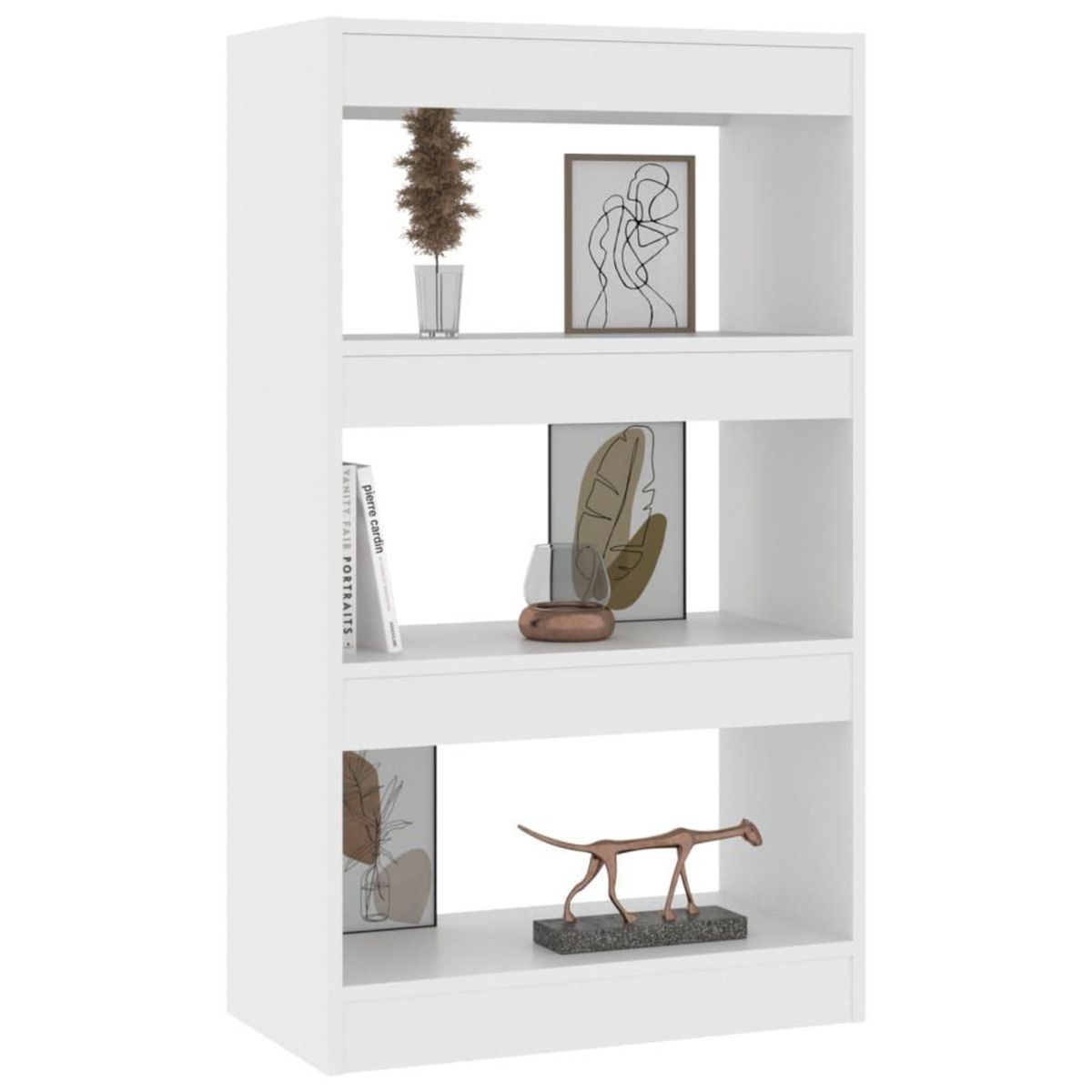VIDAXL Bibliotheque/separateur de piece blanc bois d'ingenierie