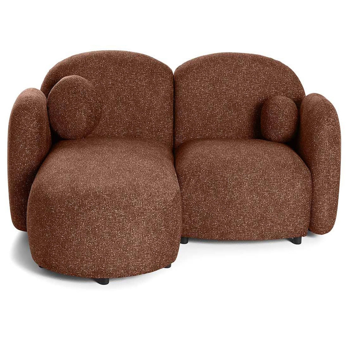 LISA DESIGN Velris - canapé d'angle gauche 3 places en tissu moucheté