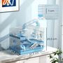 Voir la diapositive 3 : PAWHUT Cage pour hamster portable 2 portes 2 étages nombreux accessoires et tubes blanc bleu