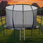 Voir la diapositive 2 : JUMP4FUN Trampoline 12Ft ø 366 cm noire avec Echelle, Protection et Filet de sécurité