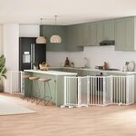 VIDAXL Barriere pour chien porte pliable 9panneaux blanc bois peuplier