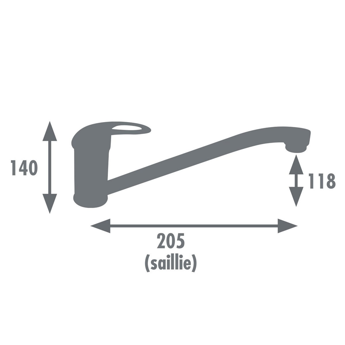 ROUSSEAU Mitigeur pour évier chromé Pornic