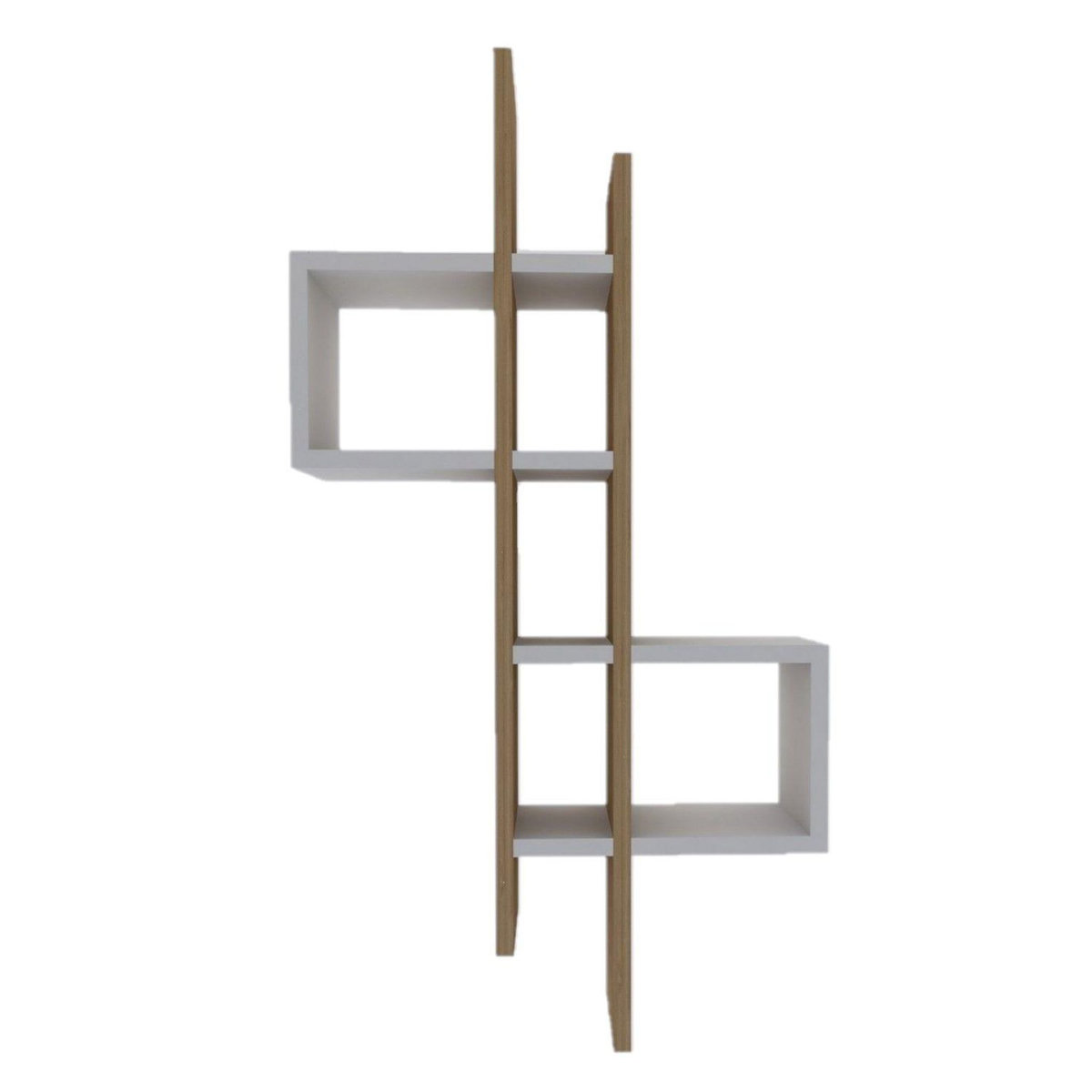 TOILINUX Etagère murale design effet bois ALBA - Blanc