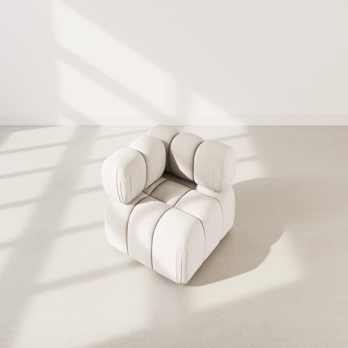 LISA DESIGN Ruby - module d'assise d'angle gauche en velours texturé