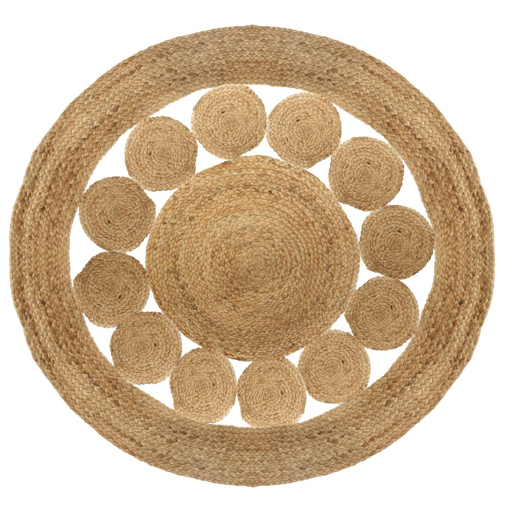 ATMOSPHERA Tapis ajouré en jute esra grand modèle diam. 120cm - beige