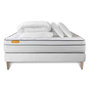 Voir la diapositive 2 : SEPTNUITS Pack matelas + sommier kit blanc Memo Luxe Ressorts ensachés + mémoire de forme + Couette + 2 oreillers