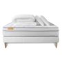 Voir la diapositive 2 : SEPTNUITS Pack matelas + sommier kit blanc Memo Luxe Ressorts ensachés + mémoire de forme + Couette + 2 oreillers