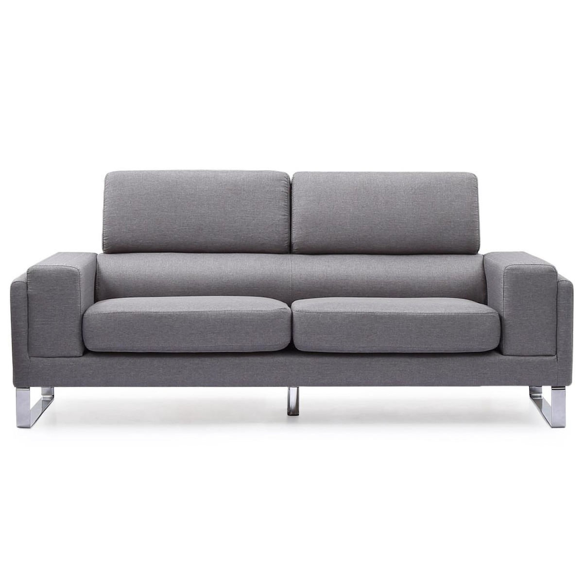 Paris Prix Canapé 3 Places Tissu  Ezekiel  198cm Gris Clair