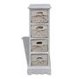 Voir la diapositive 2 : VIDAXL Etagere de rangement en bois 4 paniers en tissage Blanc