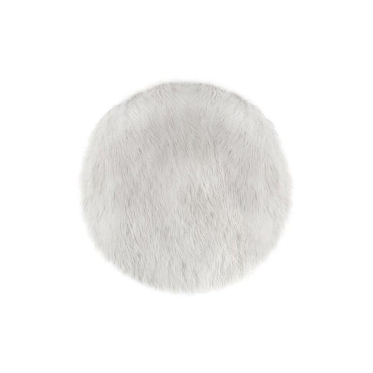 Atmosphera Kids Tapis de Salon Fourrure  Cercle  90cm Blanc