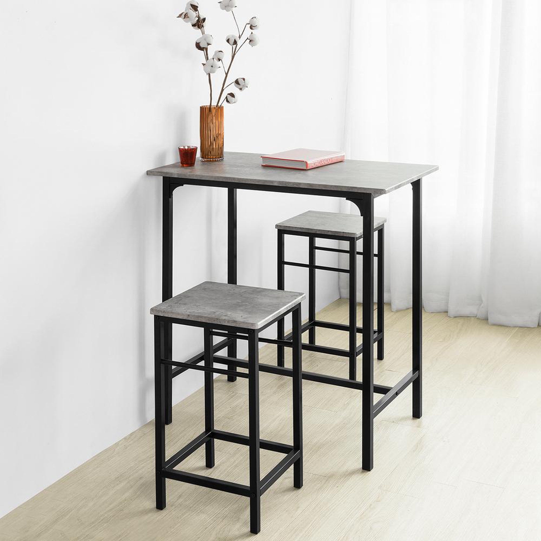Voir la diapositive 5 : SOBUY SoBuy - Ensemble Table Et 2 Tabourets - Industriel - OGT10