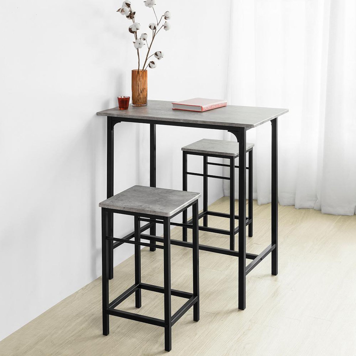 SOBUY SoBuy - Ensemble Table Et 2 Tabourets - Industriel - OGT10