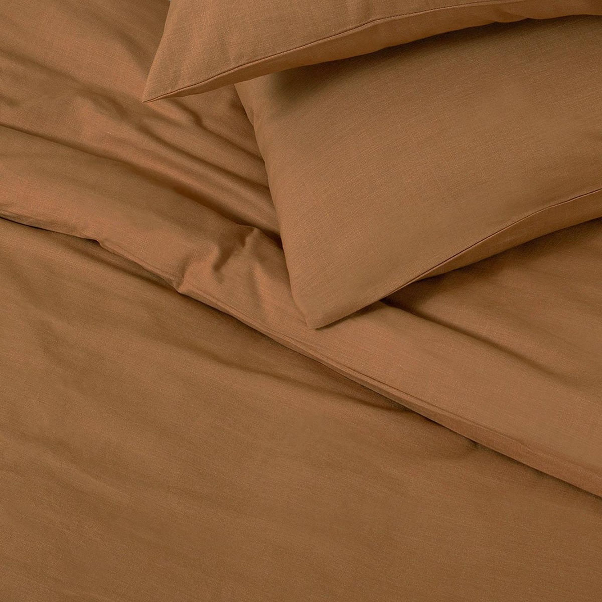 FUTURE HOME Parure de lit 2 personnes unie effet lin