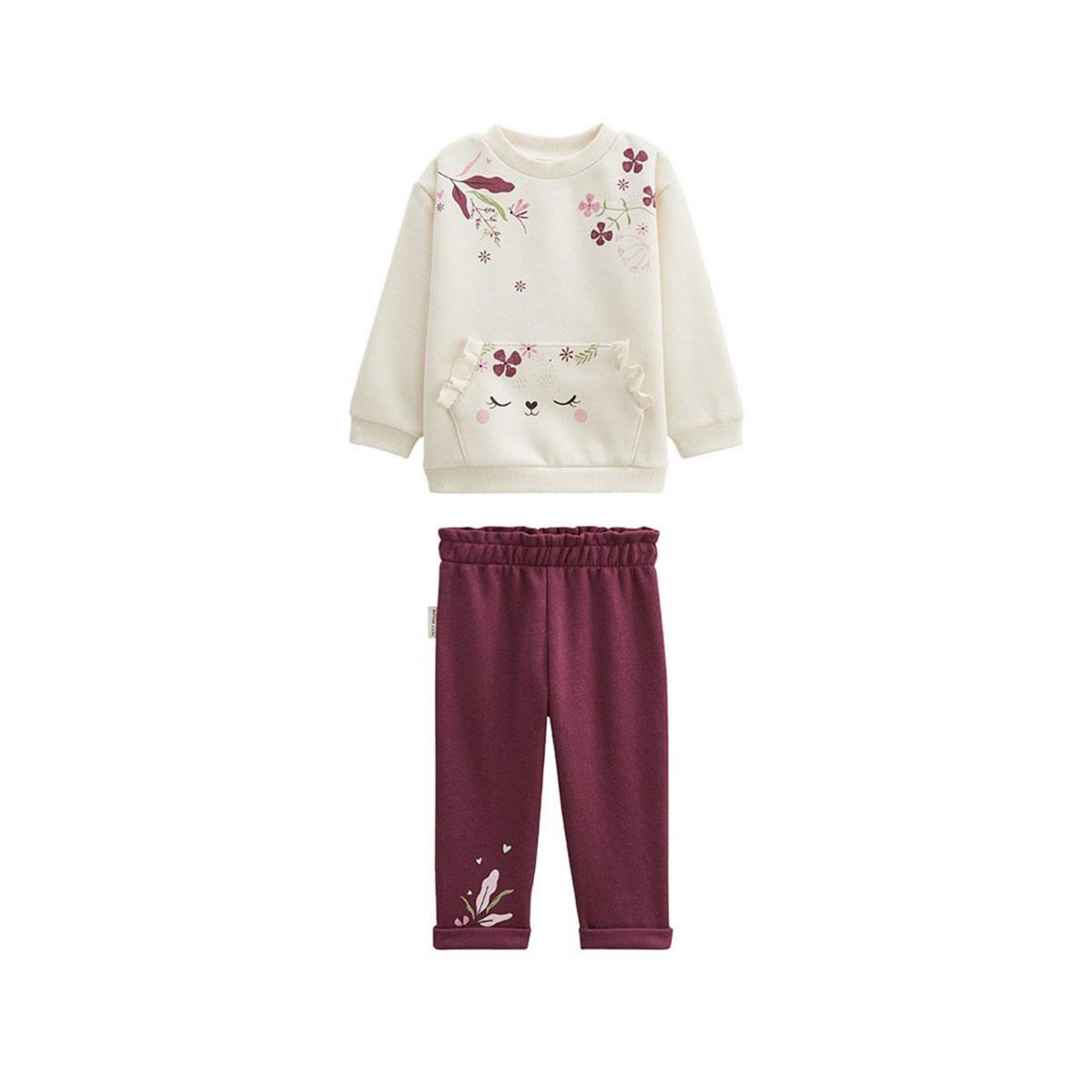 Petit Béguin Ensemble enfant sweat et pantalon en molleton Mila