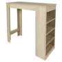 Voir la diapositive 3 : The Home Deco Factory Table de bar mange debout avec 4 niches de rangement