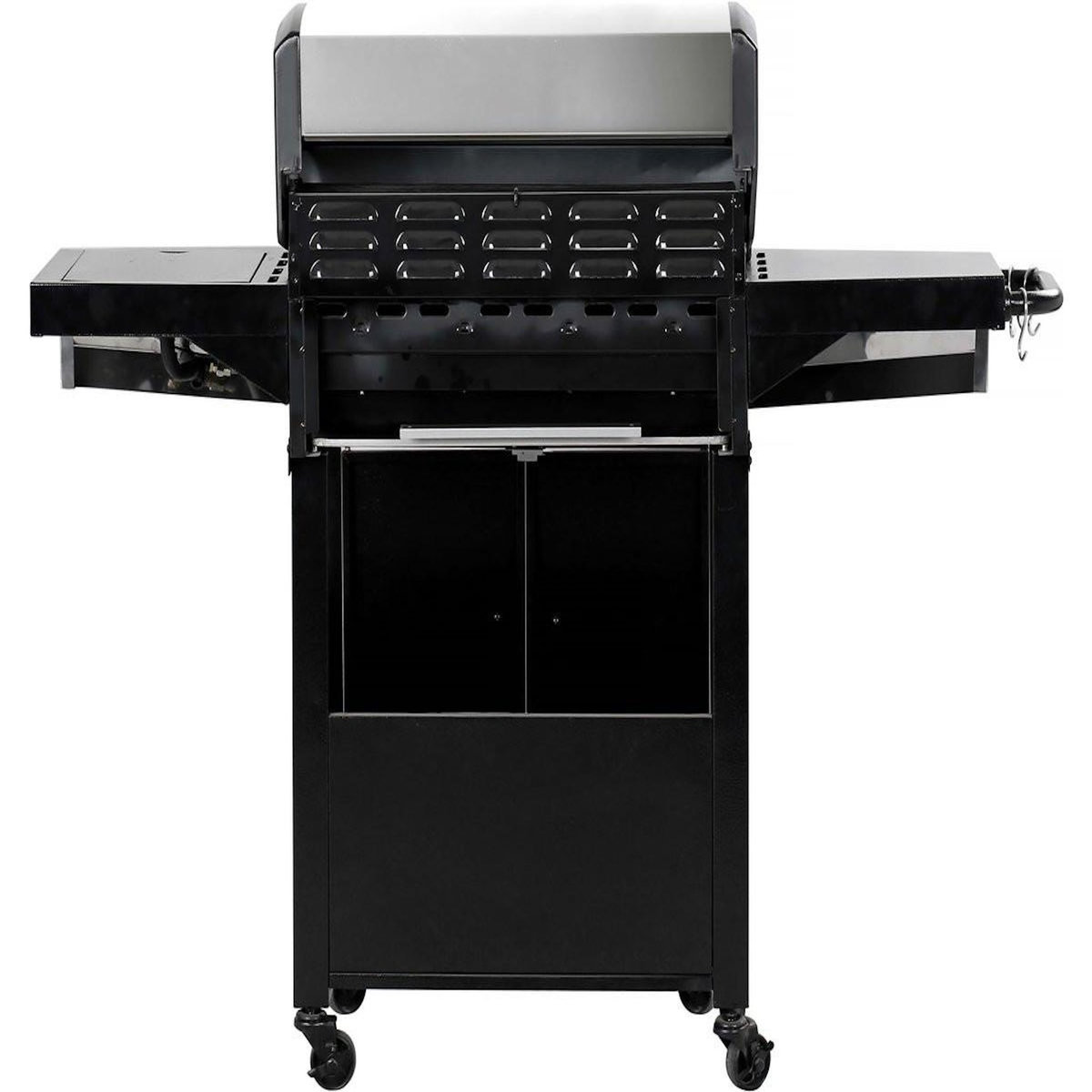 Habitat et Jardin Barbecue gaz avec couvercle en verre  Bingo 5  - 4 brûleurs + 1 latéral + Housse protection - 15.2 kW - Noir