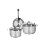 ELO Ensemble de 1 Poêle de cuisson 24 cm et 2 faitouts 20 et 24 cm Elo Profi Brillant