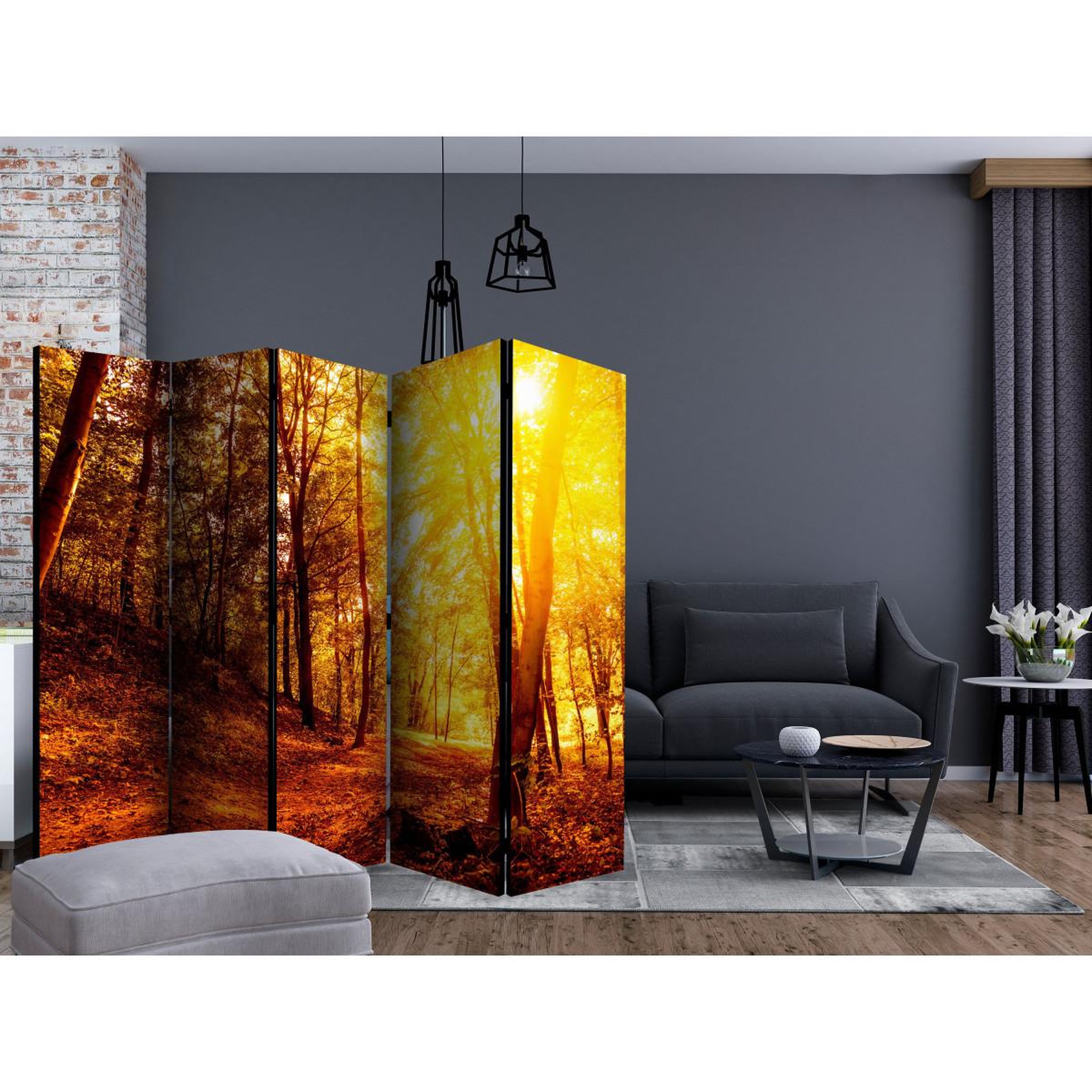 Voir la diapositive 2 : Paris Prix Paravent 5 volets  autumn walk  172x225cm