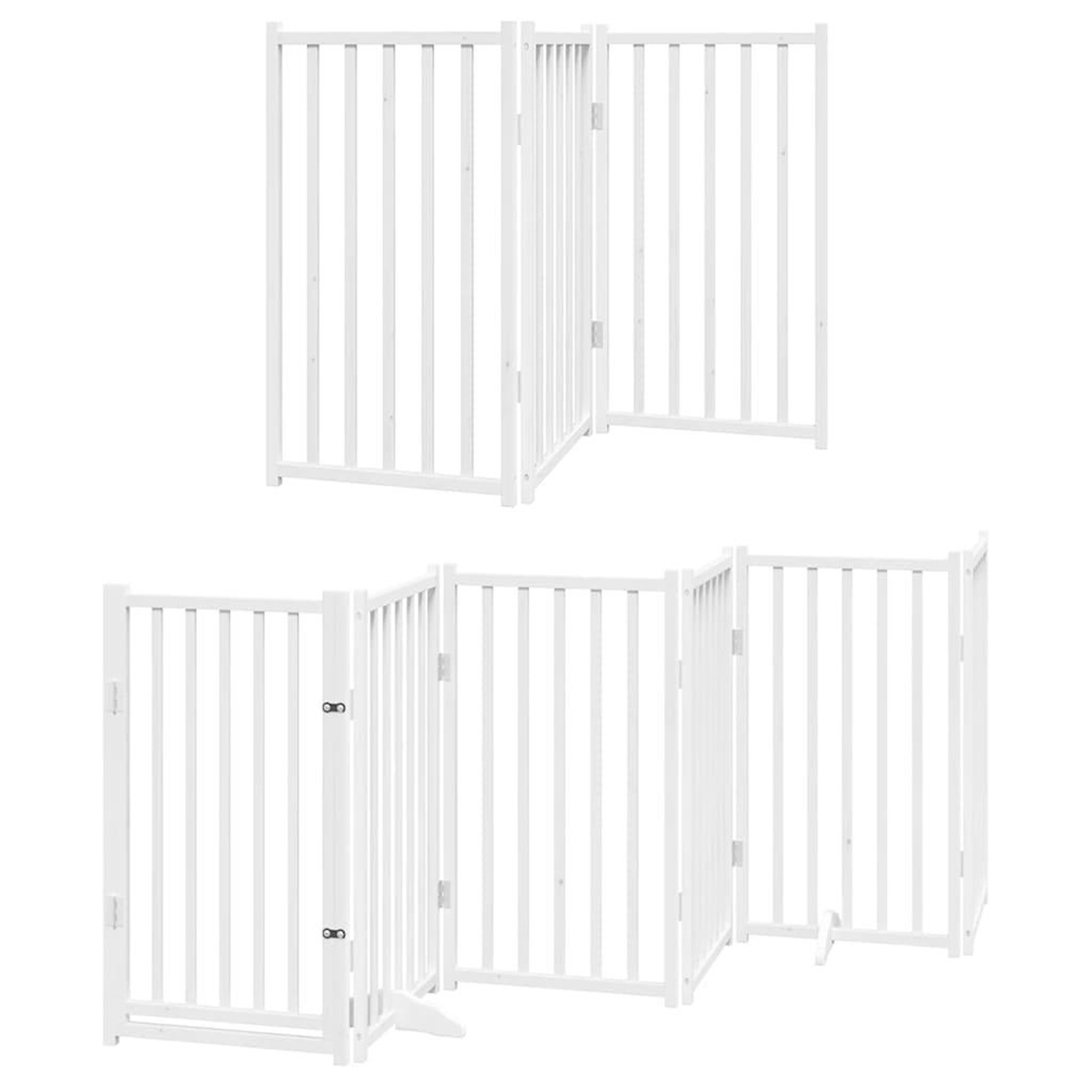 Voir la diapositive 3 : VIDAXL Barriere pour chien porte pliable 12 panneaux bois de peuplier
