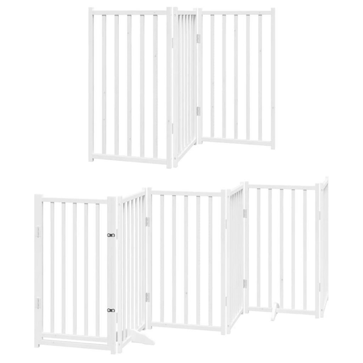 VIDAXL Barriere pour chien porte pliable 12 panneaux bois de peuplier