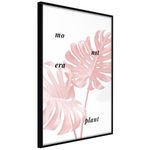 Paris Prix Affiche Murale Encadrée  Pale Pink Monstera. Coloris disponibles : Noir, Jaune