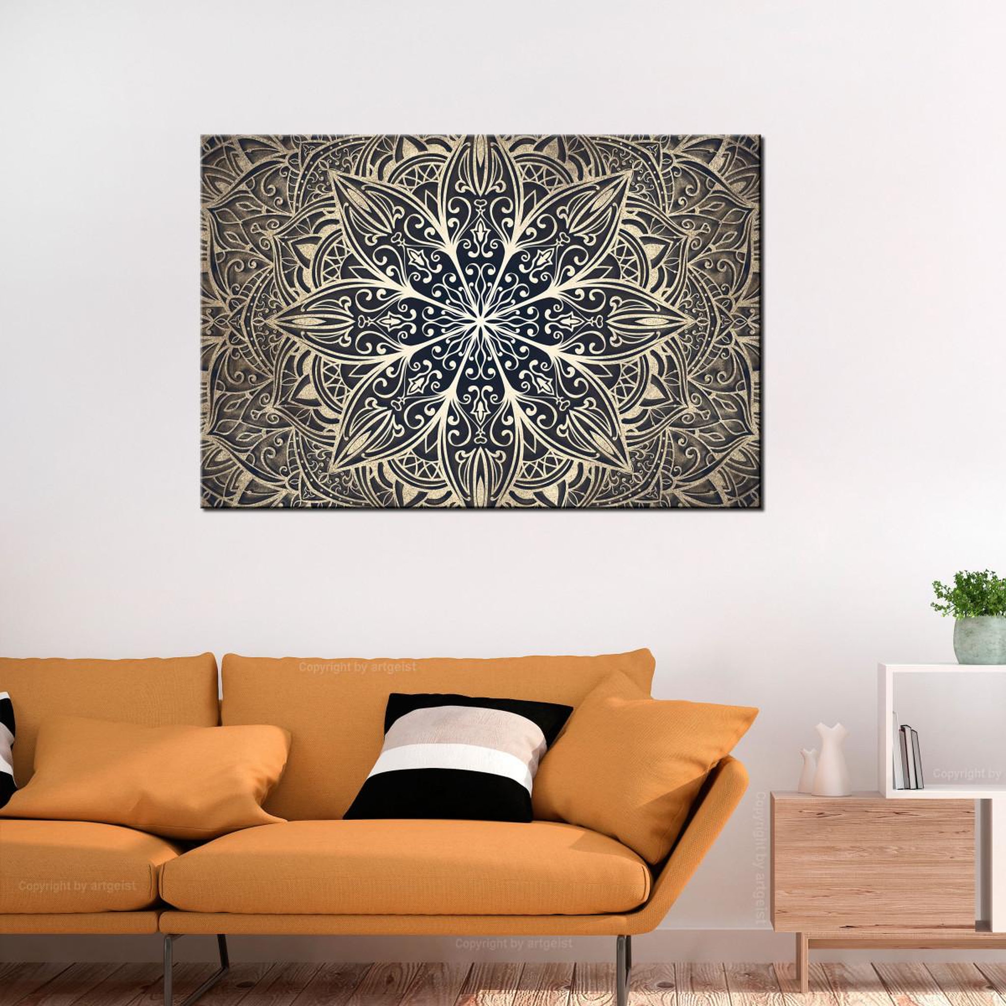 Voir la diapositive 2 : Paris Prix Tableau imprimé  oriental flowers narrow brown