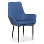 Voir la diapositive 1 : Paris Prix Fauteuil Design en Tissu  Emanuel  97cm Bleu Foncé