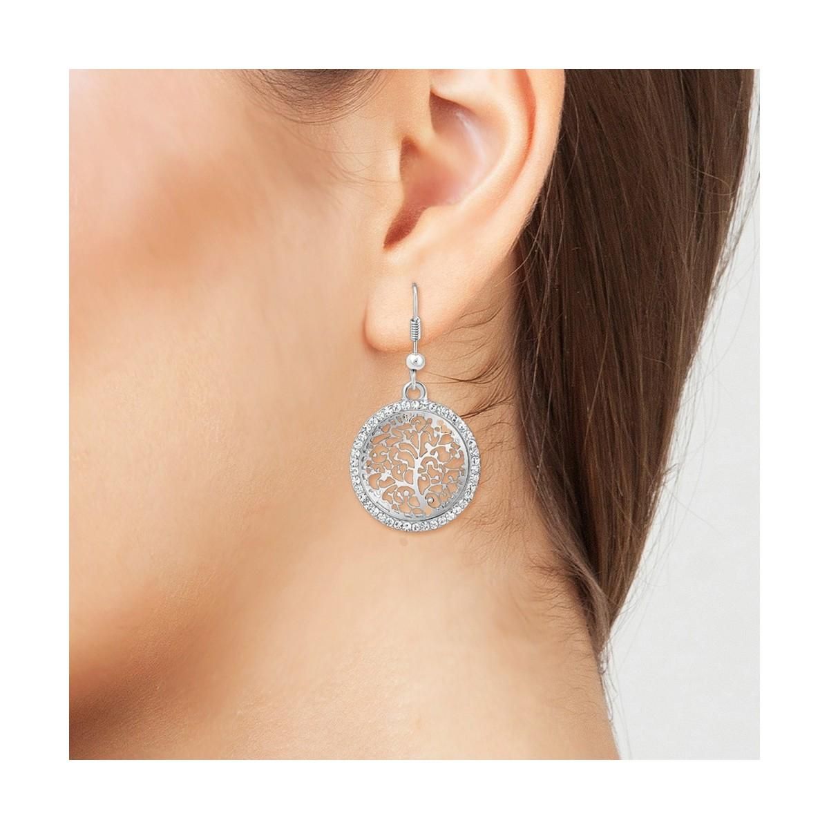 SC CRYSTAL Boucles d'oreilles arbre de vie ornées de Cristaux scintillants par SC Crystal