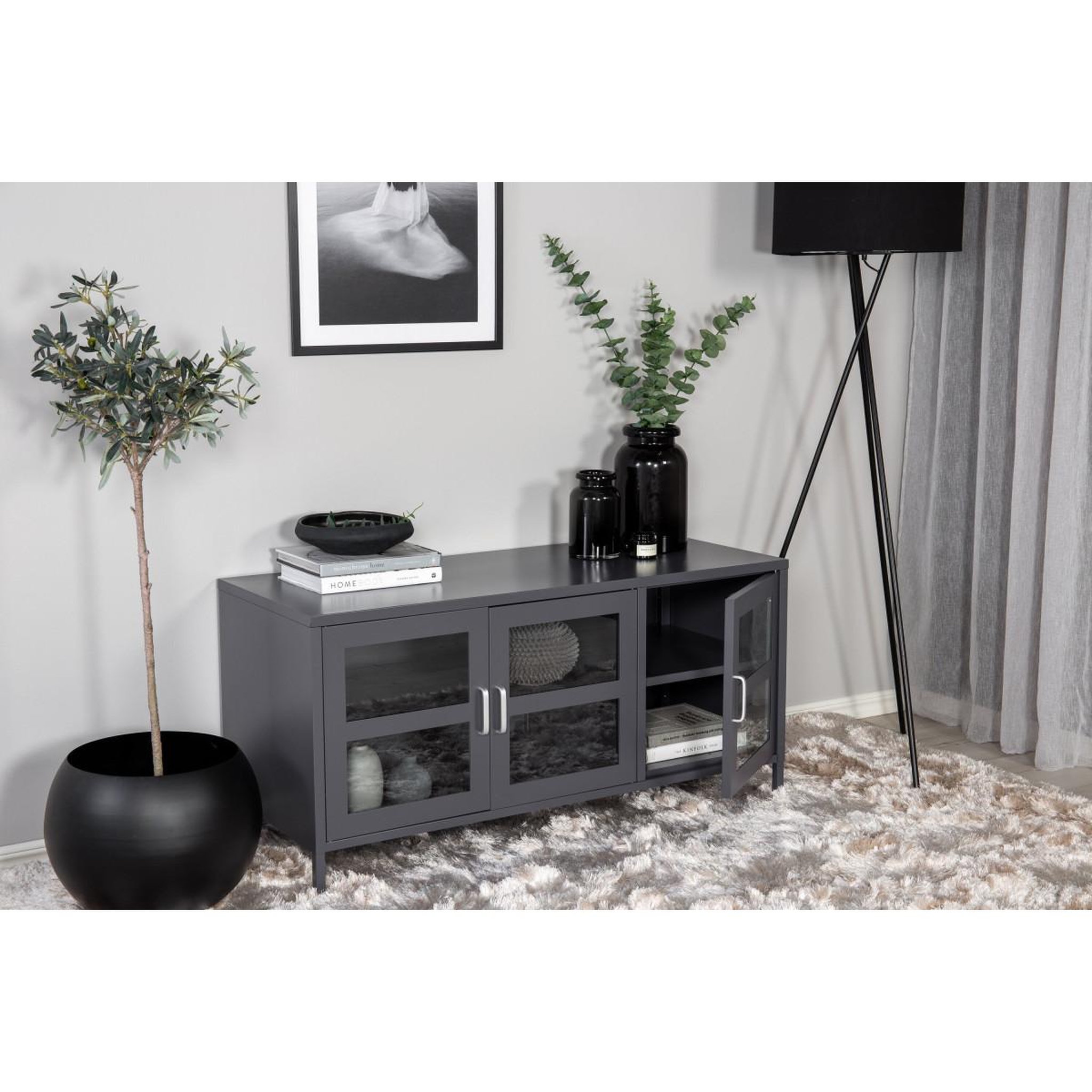 Voir la diapositive 4 : Paris Prix Meuble tv 3 portes  acero  120cm gris clair