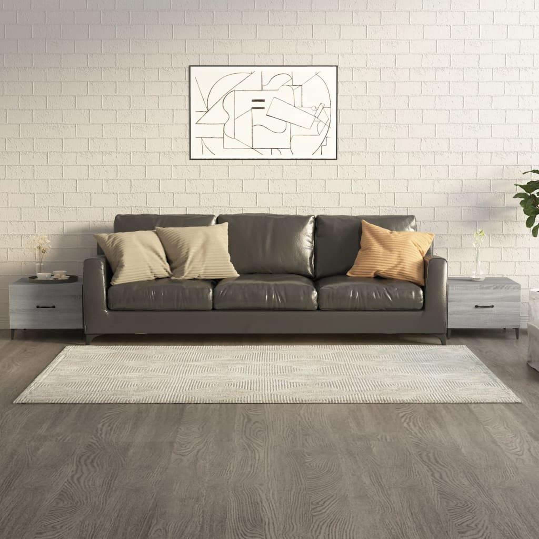 VIDAXL Tables basses avec pieds en metal 2 pcs Sonoma gris 50x50x40 cm