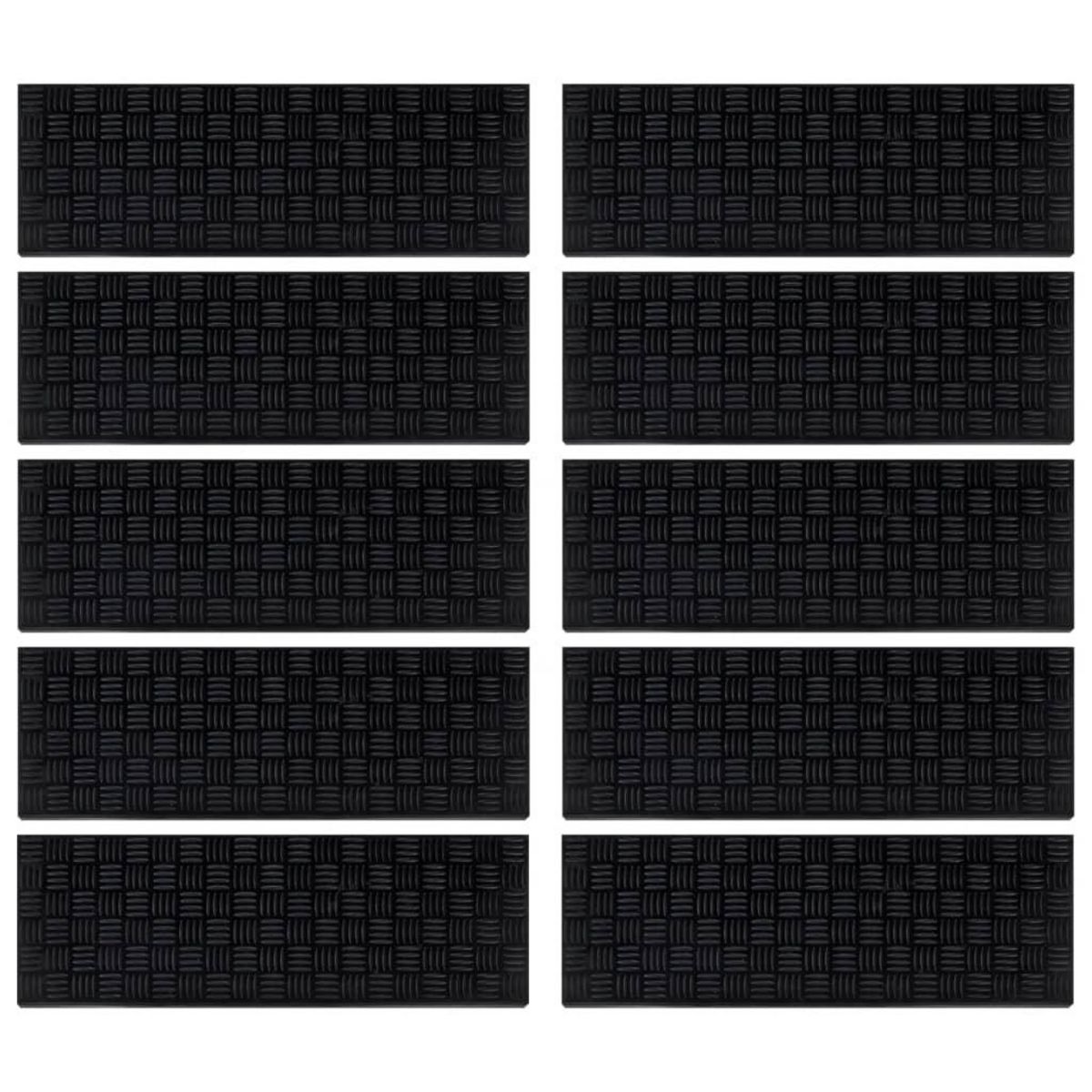 VIDAXL Marches d'escalier 10 pcs 25x75 cm caoutchouc