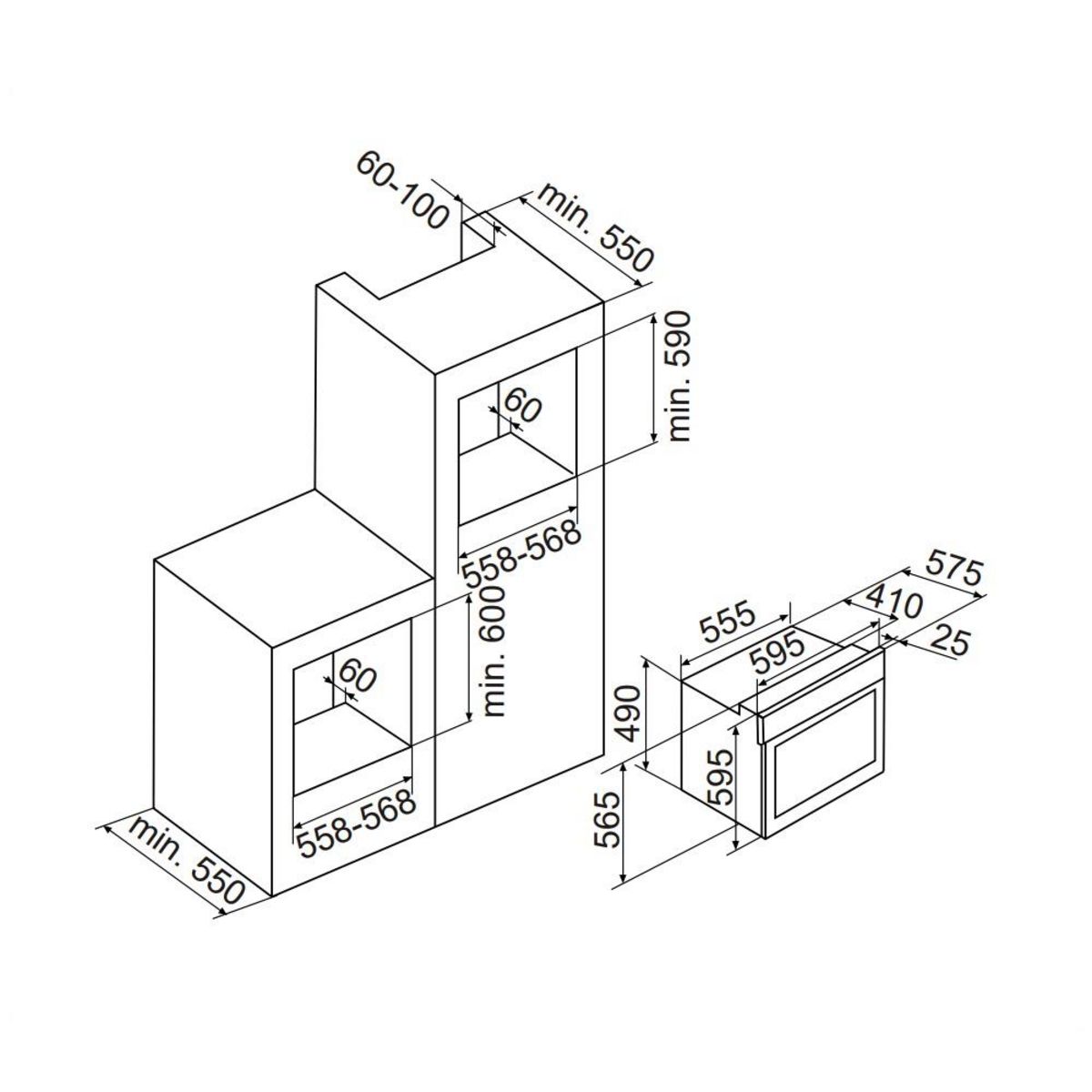 Glem Four intégrable 59l 60cm catalyse inox - GFMC330IX