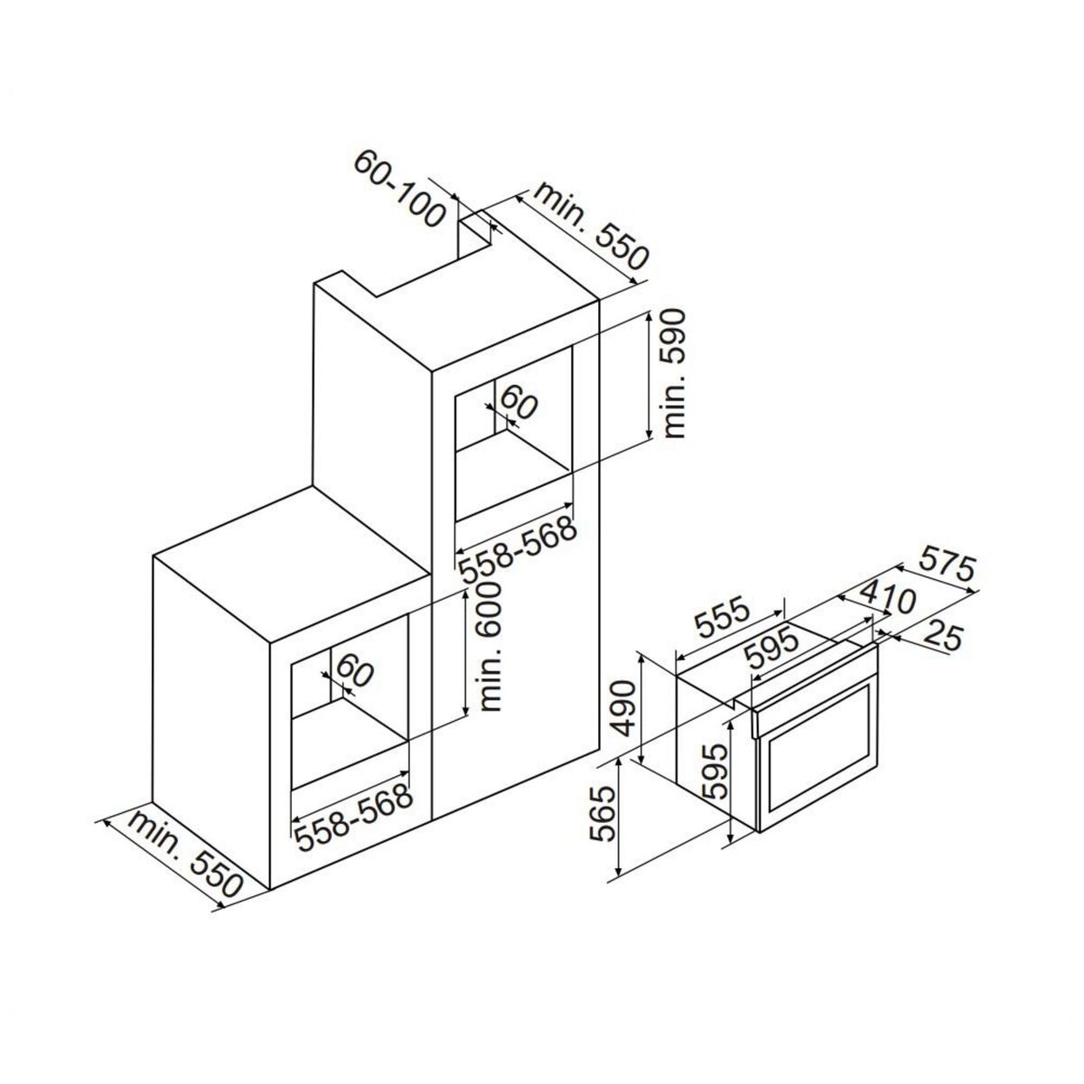 Glem Four intégrable 59l 60cm catalyse inox - GFMC330IX